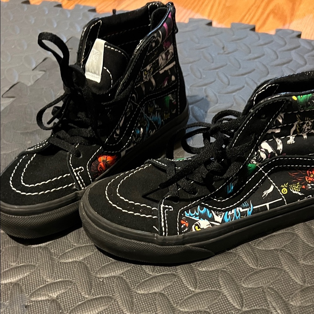 Disney 100th anniversary Villain’s Black High-Top Sneakers with Colorful Accents